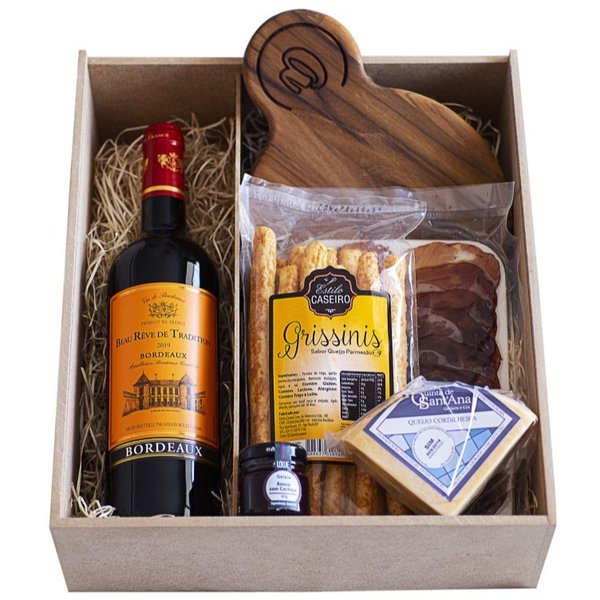 Cesta Premium Queijo e Vinho