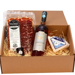 Imagem de Cesta Queijo e Vinho Rose Class