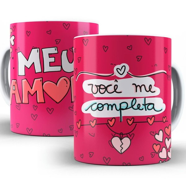 Caneca Porcelana Você Me completa