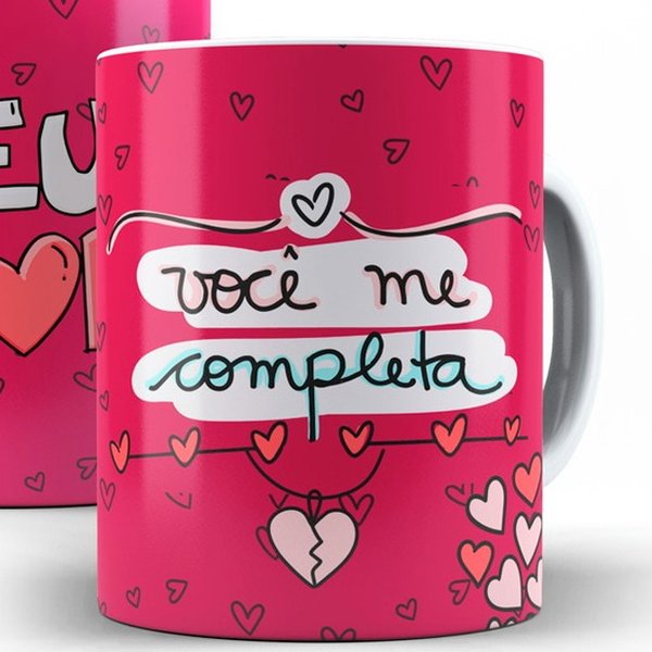 Caneca Porcelana Você Me completa