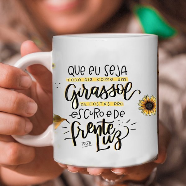 Caneca Porcelana Girassol