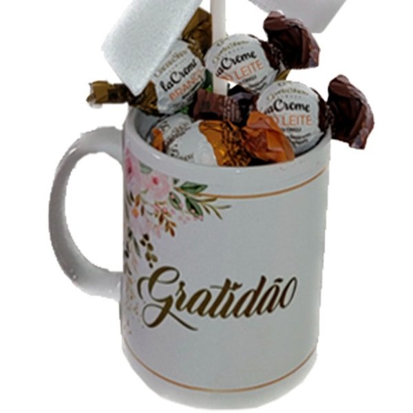 Caneca de bombons e Balão Gratidão