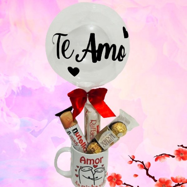 Kit Balão e Caneca Te Amo 