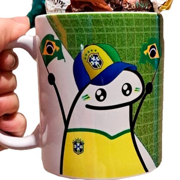 Caneca Brasil e Bombons 