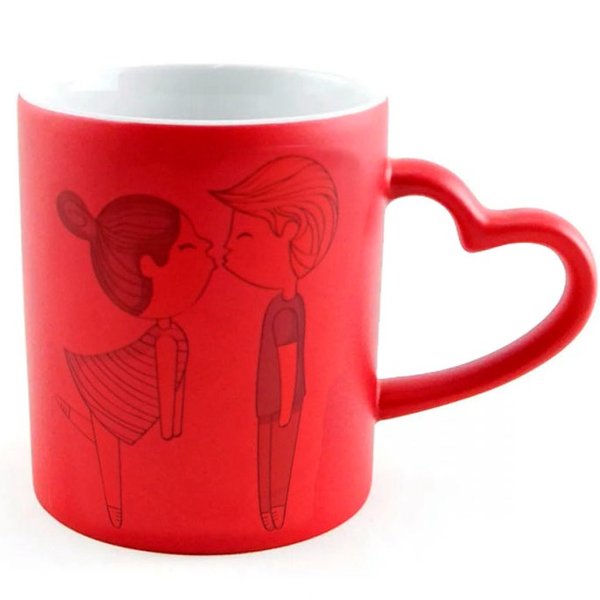 Caneca Magica Alça Vermelha Coração