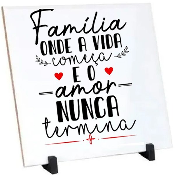 Azulejo "Familia onde a vida começa..."