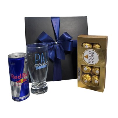 Caixa Presente Luxo com Taça e Ferrero Rocher