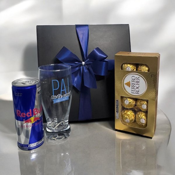 Caixa Presente Luxo com Taça e Ferrero Rocher 