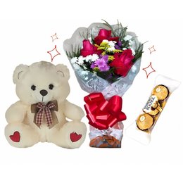 Imagem de Buquê Amor com Urso e Ferrero Rocher