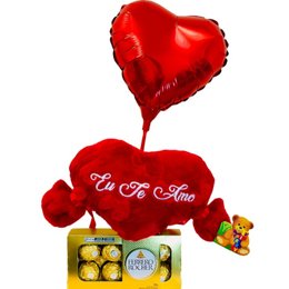 Imagem de Kit Torre Romântica Urso com Balão e Ferrero