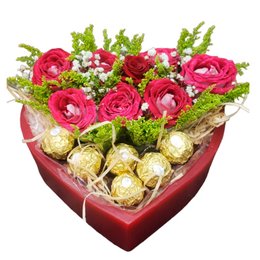 Imagem de Cesta Florida Ferrero Rocher e Rosas