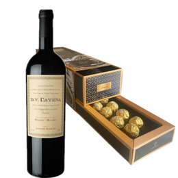 Imagem de Vinho DV Catena Cab Malbec e Caixa com Bombom Ferreiro