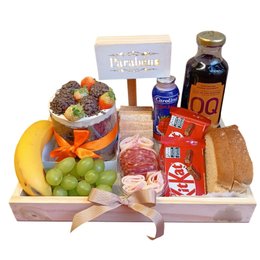 Imagem de Cesta de Aniversário com Parabéns que Brilha