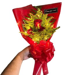Imagem de Buquê Iluminado com Rosas Vermelhas