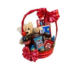 Imagem de Cesta de Chocolate com Ursinho de Pelúcia