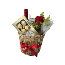 Imagem de Box Rústica com Vinho Rosa e Ferrero Rocher