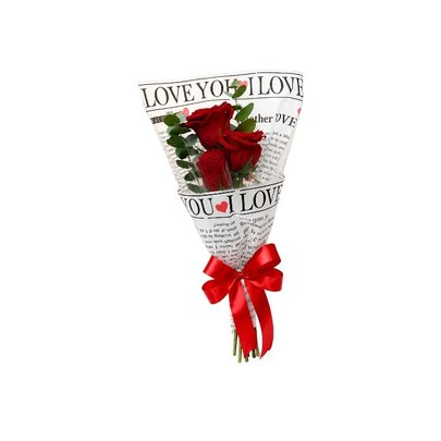 Buquê de Rosas Vermelhas Três Razões Pra Te Amar