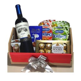 Imagem de Cesta De Chocolates E Vinho Presente Premium