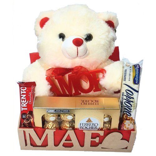 Cesta Dia Das Mães Com Urso Amor Ferrero Rocher Trento