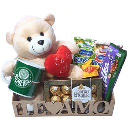 Imagem de Cesta Te Amo Caneca Licenciada Palmeiras