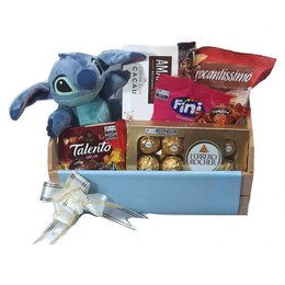 Imagem de Cesta Divertida Stitch Pelúcia Original Chocolates