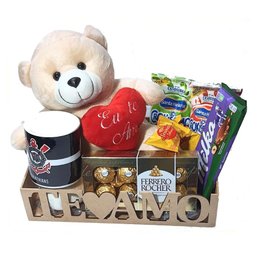 Imagem de Cesta Ursinho com Chocolate e Caneca 