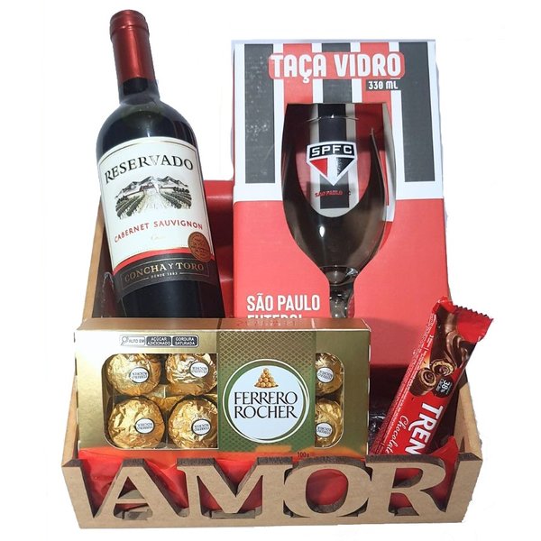 Cesta Amor Especial com Taça Licenciada do São Paulo
