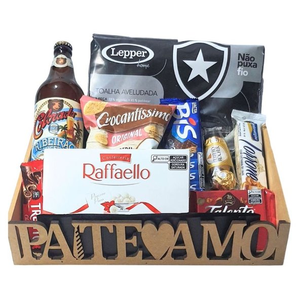Cesta Botafogo com Toalha para os Pais "Pai Te Amo"