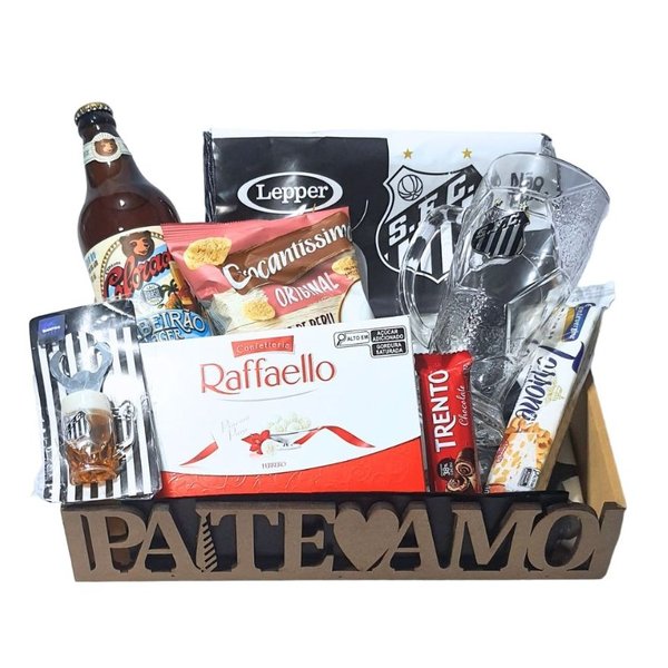 Cesta Santos Dia dos Pais Com Caneca, Toalha, Cerveja