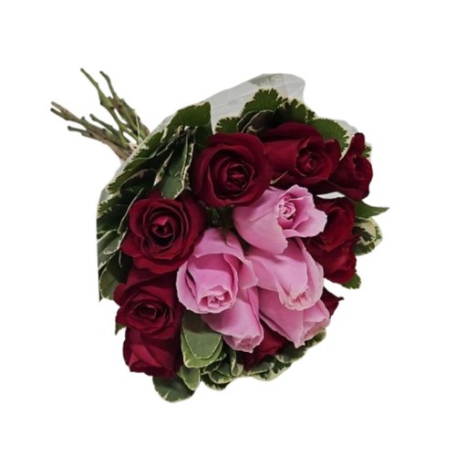 Buquê de 15 Rosas Dueto de Cores