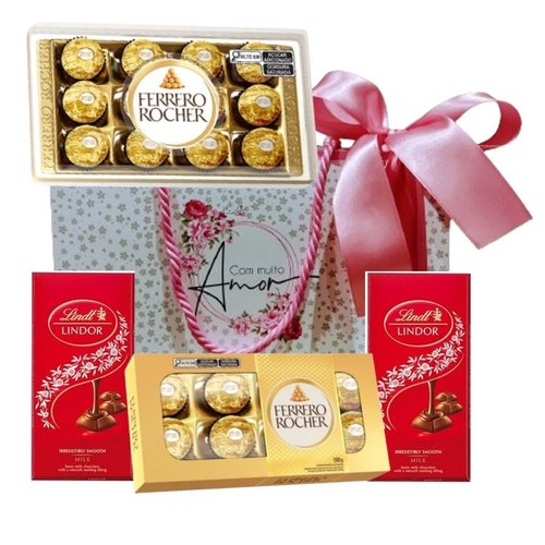 Kit Luxo de Chocolates: Lindt e Ferrero Rocher