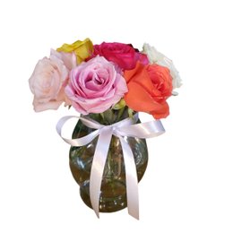 Imagem de Vaso de Rosas Coloridas