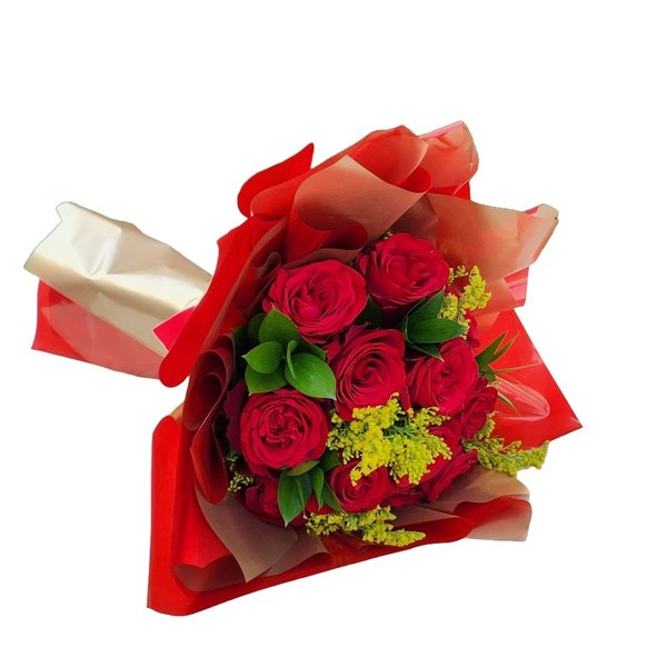 Buquê Médio com 12 rosas Vermelhas