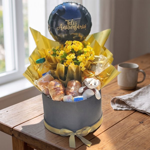 Box de Aniversário com Flor