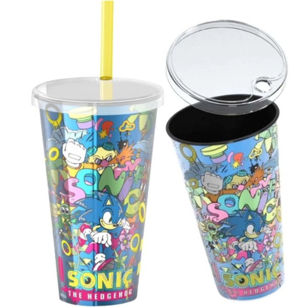 Kit Sonic Oficial  Copo e Pote corpinho