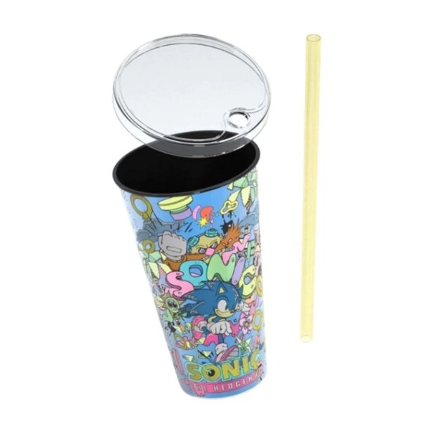 Kit Sonic Oficial  Copo e Pote corpinho