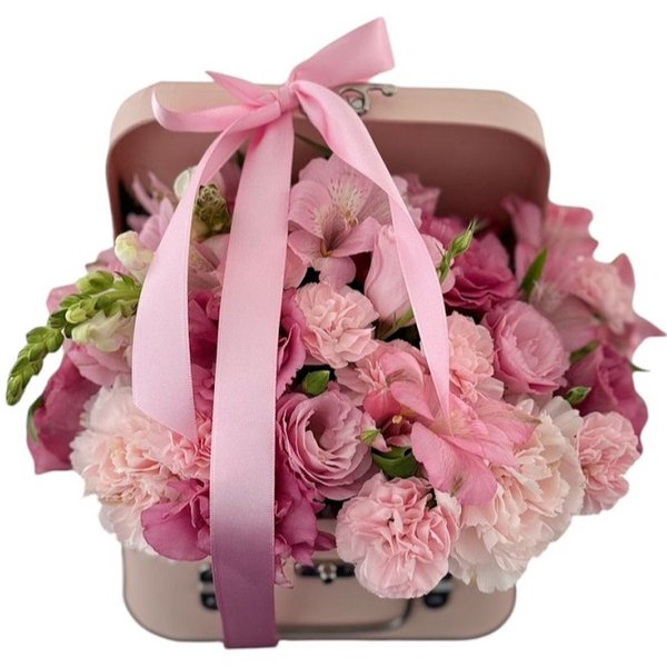 Maleta de Flores Tons Rosas