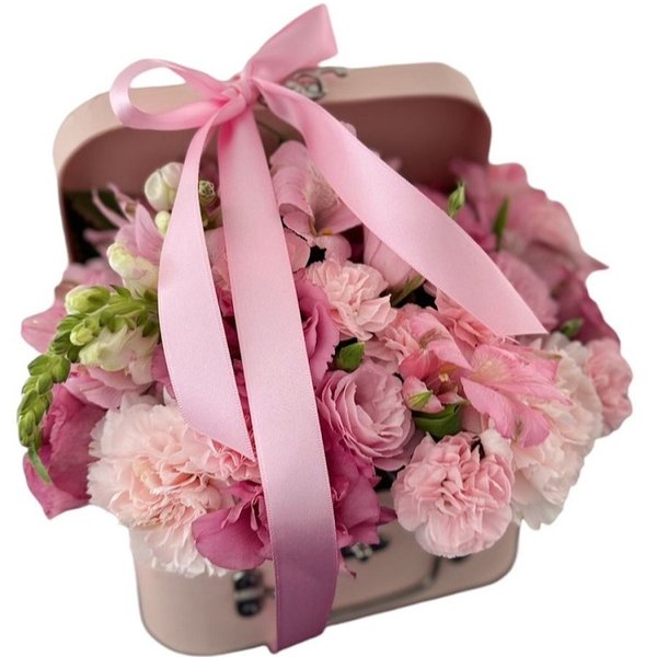 Maleta de Flores Tons Rosas