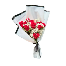 Imagem de Ramalhete Coração de Rosas Vermelhas