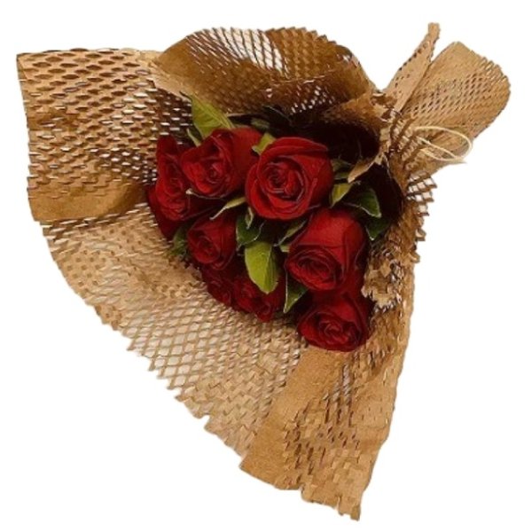 Luxuoso Buque de 10 Rosas Vermelhas