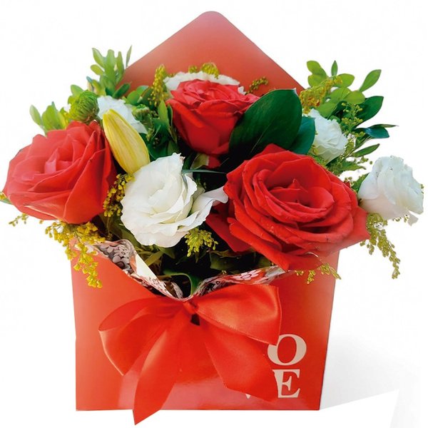 Envelope Floral Vermelho