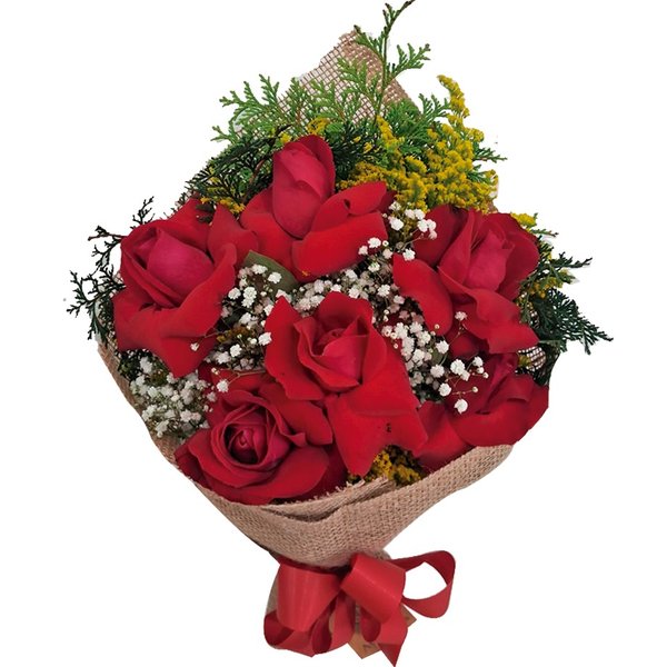 Buque de Rosas Vermelhas Juta