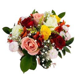 Imagem de Buquê de 8 Rosas e Flores Mistas