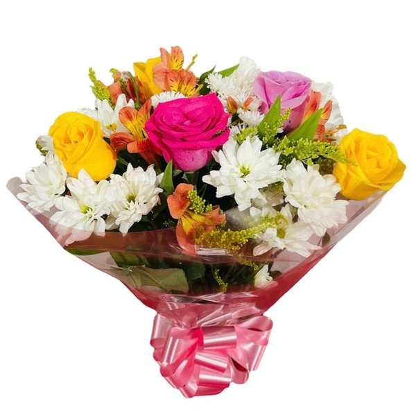 Buquê de Flores do Campo e Rosas