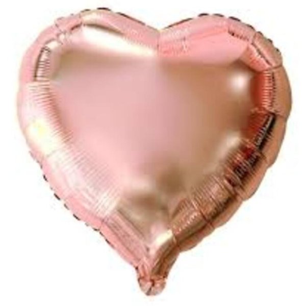 Balão Coração rosé Liso 22 cm