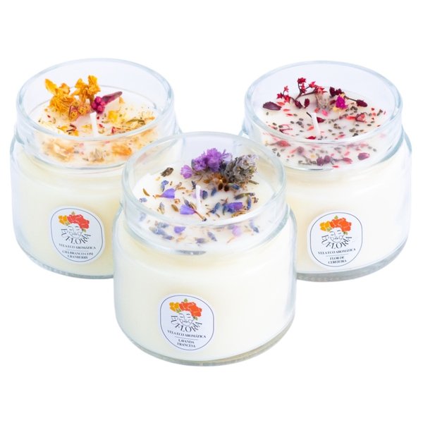 Kit 3 velas aromáticas decoradas