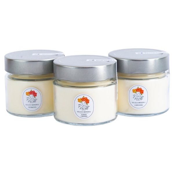 Kit 3 velas aromáticas decoradas