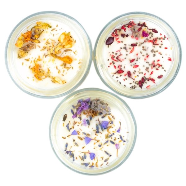 Kit 3 velas aromáticas decoradas