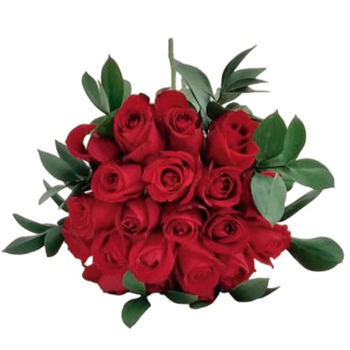 Buquê de 20 Rosas Vermelhas Compacto 