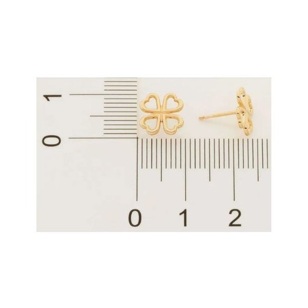  Brinco Trevo de 4 Folhas Banhado a Ouro 18k Rommanel